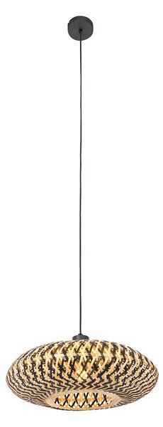 Lampada a sospensione orientale in bambù nero 40 cm - Ostrava