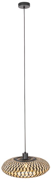 Lampada a sospensione orientale in bambù nero 40 cm - Ostrava