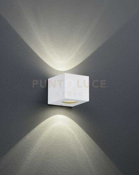 Cordoba applique led da esterno cubo bianco con diffusori intercamb