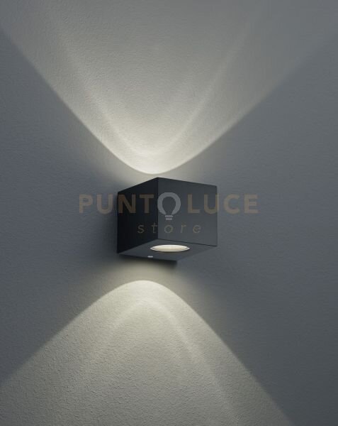 Cordoba applique led da esterno cubo nero con diffusori intercambia