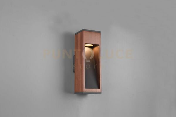 Applique a parete esterno canning in legno naturale 209660130