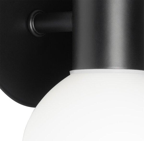 Lampada da parete moderna nera IP44 2 luci - Cederic