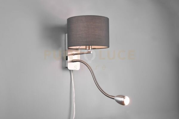 Hotel applique led 1 luce led 3,1w 310lm, 3000k+ 1 luce attacco e14