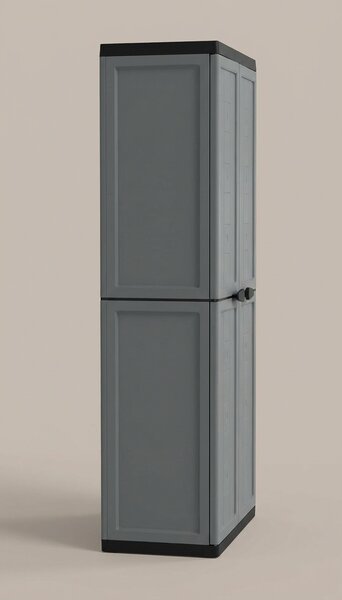 KIS Armadio da Esterno Portascope in Resina Antipioggia 2 ante 3 ripiani Dimensioni 68x39x166 cm colore Grigio