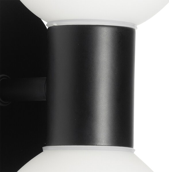 Lampada da parete moderna nera IP44 2 luci - Cederic