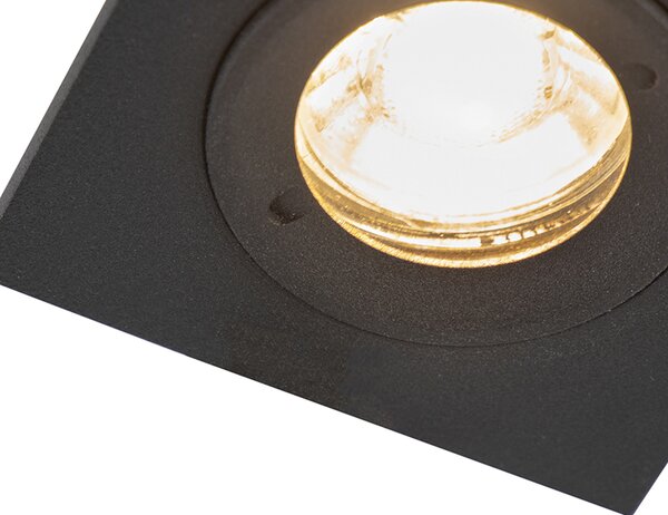 Faretto da incasso Smart nero quadrato IP44 incl. Wifi GU10 - Xena