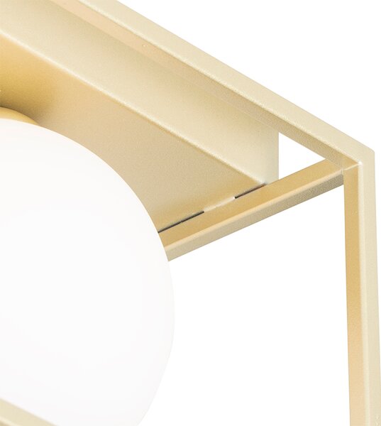 Plafoniera di design oro con vetro bianco 2 luci - Aniek