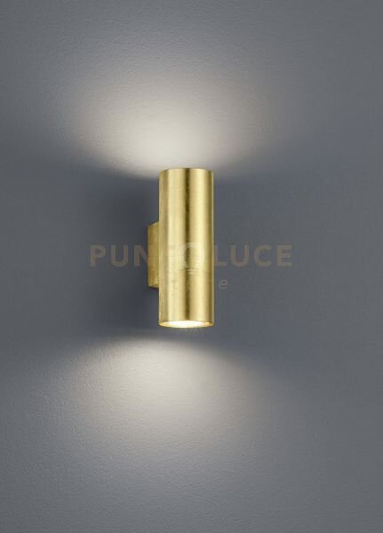 Cleo applique cilindro 2 luci bi-direzionali attacco gu10 foglia or