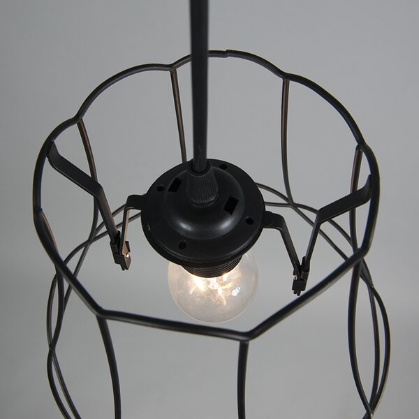 Lampada a sospensione retrò nera 25 cm - Granny Frame