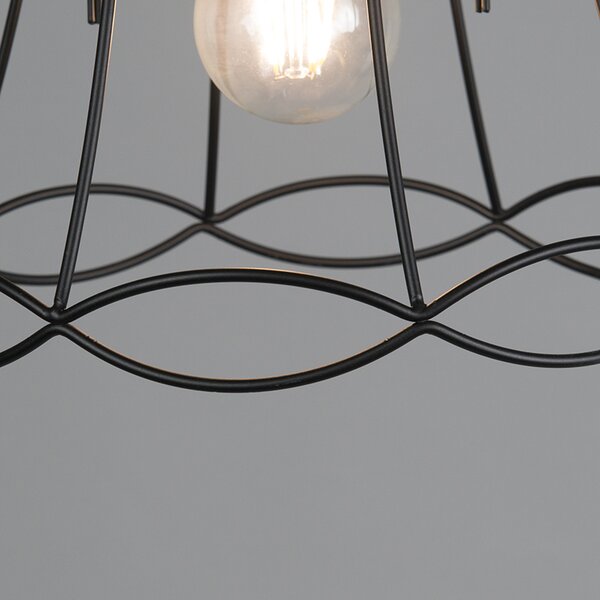 Lampada a sospensione retrò nera 25 cm - Granny Frame