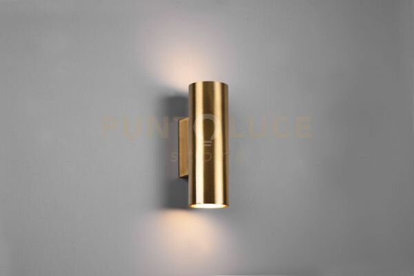 Marley applique cilindro metallo ottone anticato bi-emissione h. 18