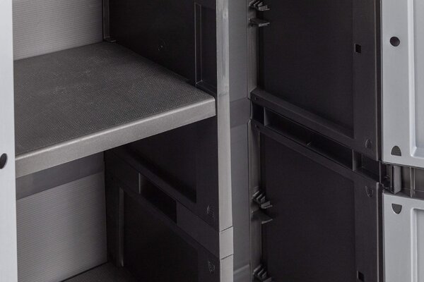 TOOMAX Armadio da Esterno Portascope in Resina/Plastica Antipioggia 2 ante 3 ripiani Dimensioni 65x37x165 cm colore Grigio