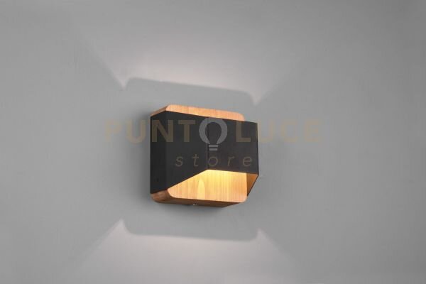 Arino applique led 4,3w 430lm, 3000k bi-emissione legno naturale co