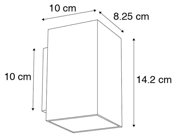 Set di 2 lampade da parete moderne nere quadrate 2 luci - Sandy