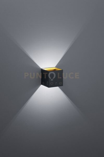 Louis applique led 4,3w 430lm, 3000k cubo bi-direzionale colore ner