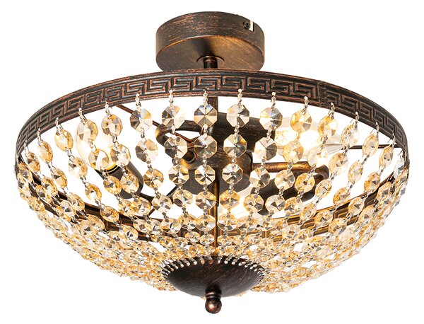 Plafoniera classica bronzo e cristallo 3 luci - Mondrian