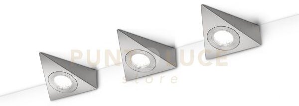 Ecco kit 3 pezzi sottopensile acciaio 12,4cm led 3w · 3x 200lm, 3000k