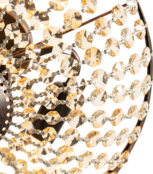 Plafoniera classica bronzo e cristallo 3 luci - Mondrian
