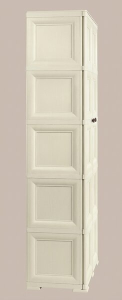 Tontarelli Armadio da Esterno Portascope in Resina Antipioggia 2 ante 5 ripiani Dimensioni 79x43x203 cm colore Angora - Omnimodus
