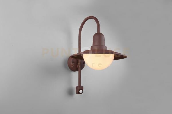 Norman applique da esterno alluminio ruggine con sensore h. 45,5cm 