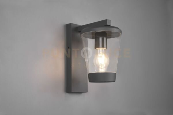 Cavado applique da esterno antracite con diffusore trasparente ip44