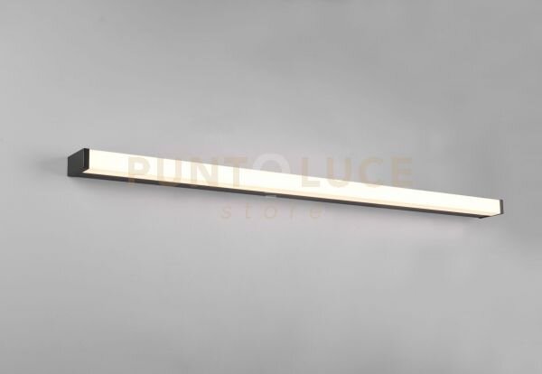 Fabio h2o applique led 20w 2500lm, 3000k nero ip44 l. 120cm dimmera