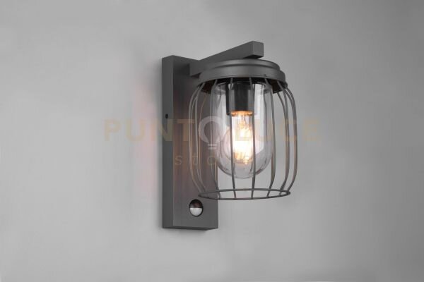 Applique esterno tuela con gabbia diffusore bianco ip44 h.28cm con 