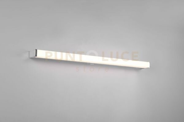 Fabio h2o applique led 12w 1400lm, 3000k cromo ip44 l. 80cm dimmera