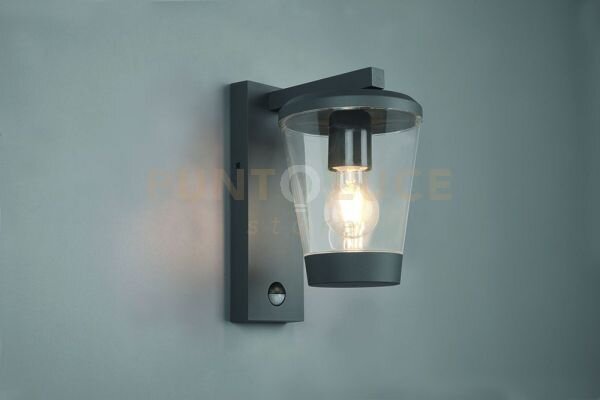 Cavado applique da esterno antracite con diffusore trasparente ip44