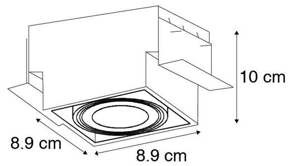 Set di 6 faretti da incasso neri GU10 orientabili senza cornice - Oneon