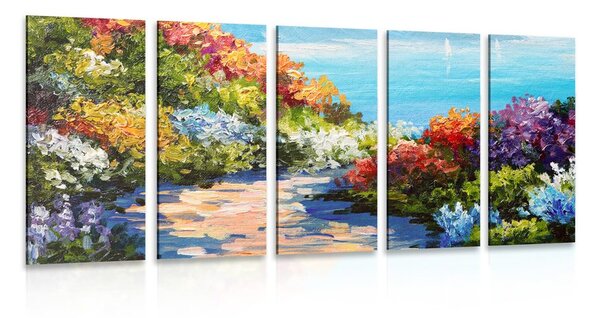 Quadri 5 pezzi – Mare floreale