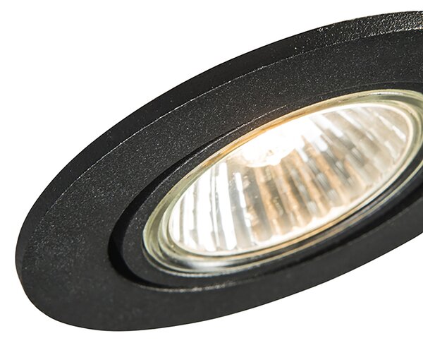 Set di 6 faretti incassati neri orientabili - Cisco