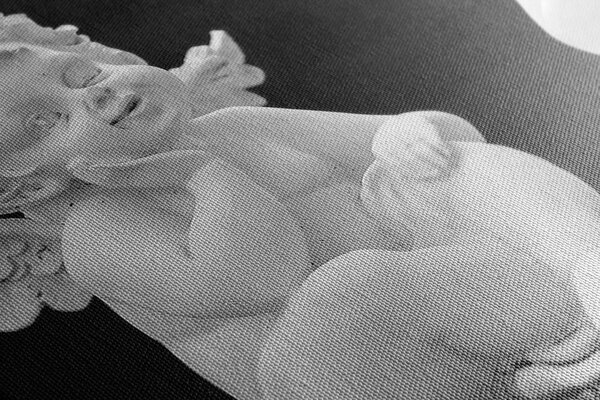 Stampa su tela – Coppia di piccoli angeli in bianco e nero