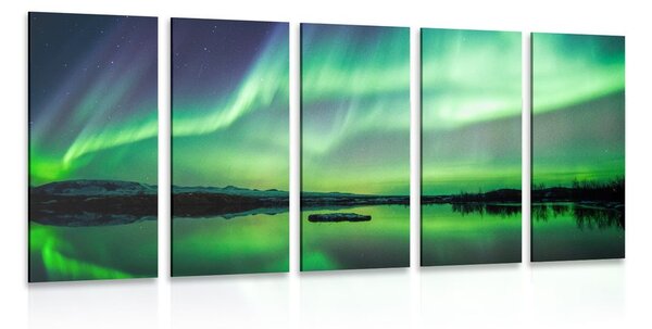 Quadri 5 pezzi – Aurora boreale