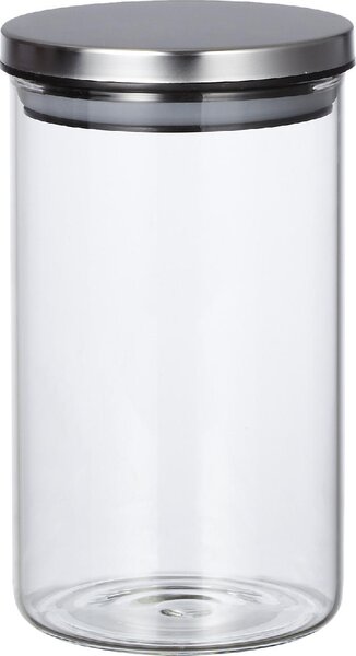 Casa Collection Barattolo 9.5x17 cm Vetro Borosilicato ilicato con Tappo Acciaio Inox - 35682