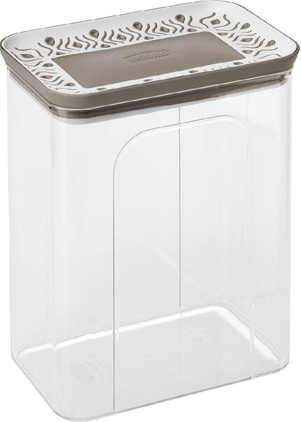 STEFANPLAST Barattolo Rettangolare ermetico 2.2 lt Tosca Resina Tortora - 55650