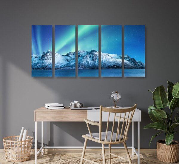 Quadri 5 pezzi – Aurora polare artica