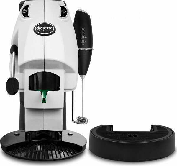 DIDIESSE Baby Frog Coffee & Tea - Macchina Caff a Cialde Espresso Manuale con Frullino Montalatte e Doppio Portacialde colore Bianco