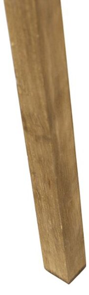 Lampada da terra rustica vintage in legno con paralume in lino grigio scuro 45 cm - Tripod Classic