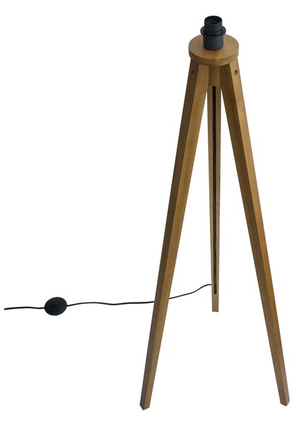 Lampada da terra a treppiede rustica in legno vintage - Tripod Classic