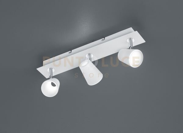 Narcos barra 3 spots led 13w 1200lm, 3000k bianca con diffusore co