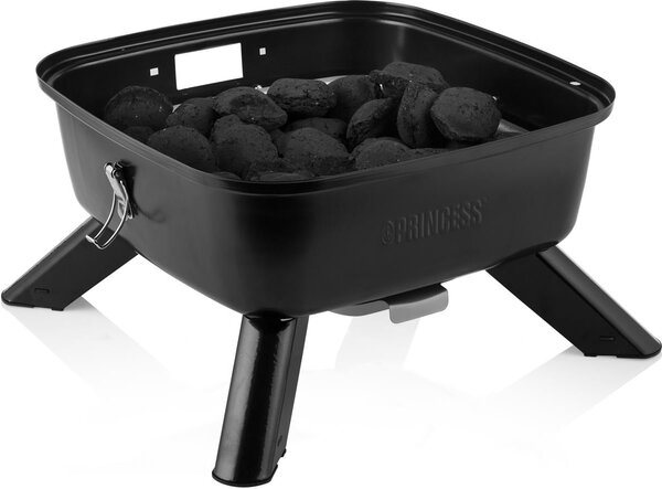 PRINCESS Barbecue Elettrico Carbonella da Giardino Portatile da Tavolo BBQ da Esterno Potenza 2000 Watt colore Nero - 01.112256.01.001