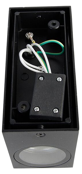 Set di 2 lampade da parete moderne nere a 2 luci IP44 - Baleno