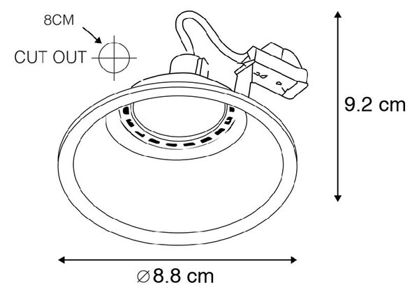 Set di 3 faretti da incasso moderni bianchi - Dept