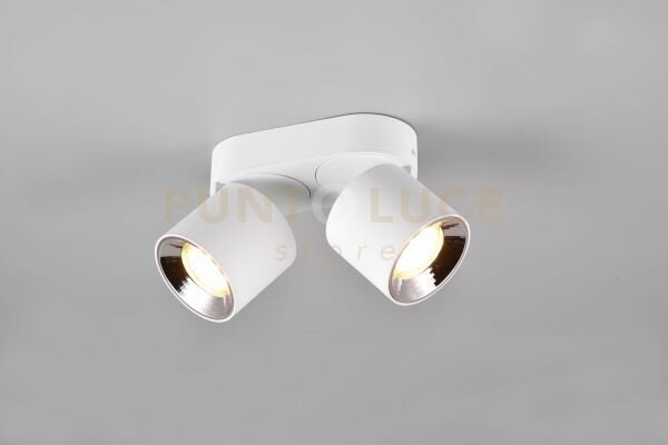 Guayana barra 2 spots orientabili anche da incasso metallo bianco l