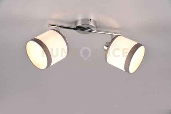 Davos barra 2 spots orientabili metallo cromato paralumi bianco e g