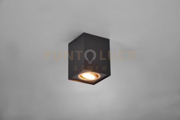 Biscuit cubo spot orientabile nero + oro l. 9,6 x 9,6cm h. 12,5cm 1