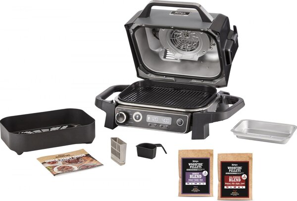 Ninja Barbecue Elettrico 3 in 1 con Funzione Ventilata e Affumicatore Potenza 2400 Watt 260 C - OG701EU
