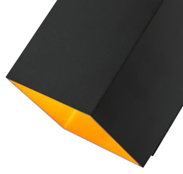 Set di 2 lampade da parete di design nere e dorate quadrate - Sola