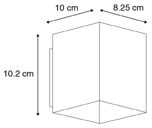 Set di 2 lampade da parete di design nere e dorate quadrate - Sola